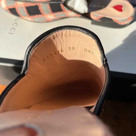 Gucci Princetown Pink Plaid “Fancy Tweed” Loafers Mules Size 35 EU / 5 US NIB - Picture 5 of 7